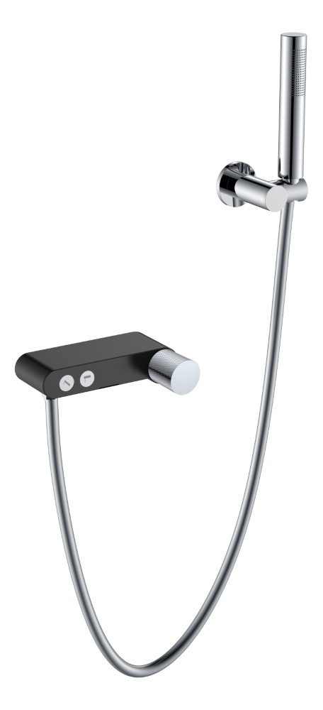 

Смеситель Boheme Stick 123-BCR.2 для ванны с душем, черный, хром touch, Stick 123-BCR.2