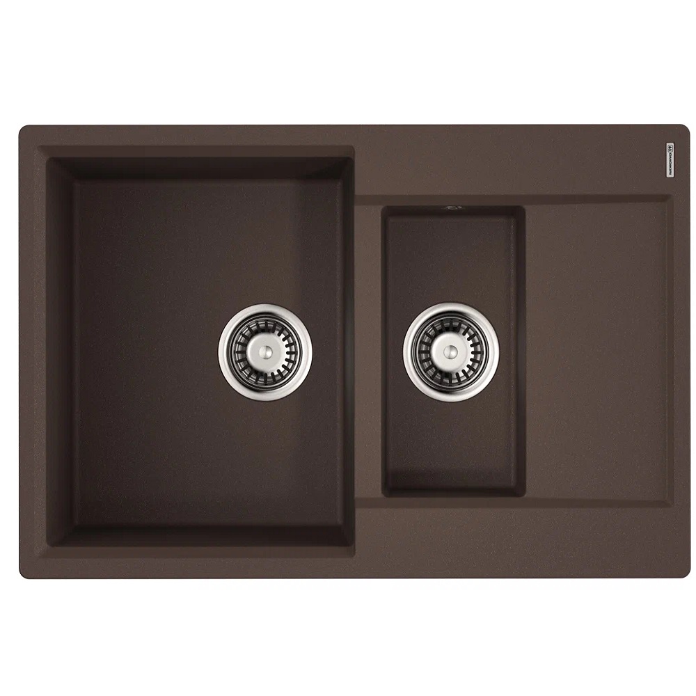 

Мойка кухонная Omoikiri Daisen 78-2T DC темный шоколад, 78-2T DC