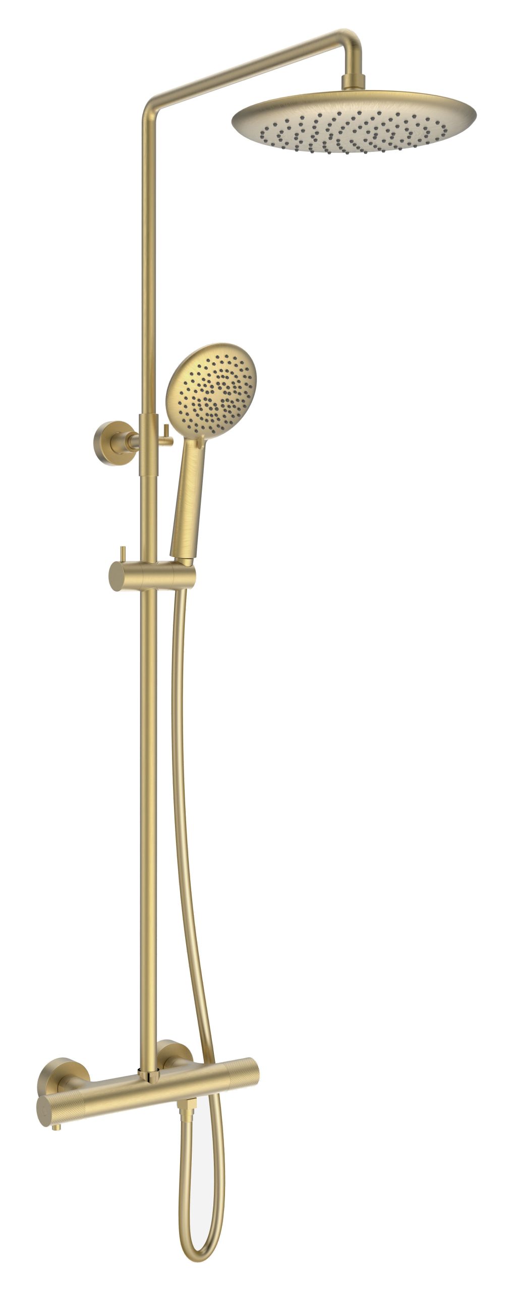 

Душевая стойка Vincea Desire VSFS-1D0TBG термостатическая, брашированное золото, Золотой, VSFS-1D0TBG