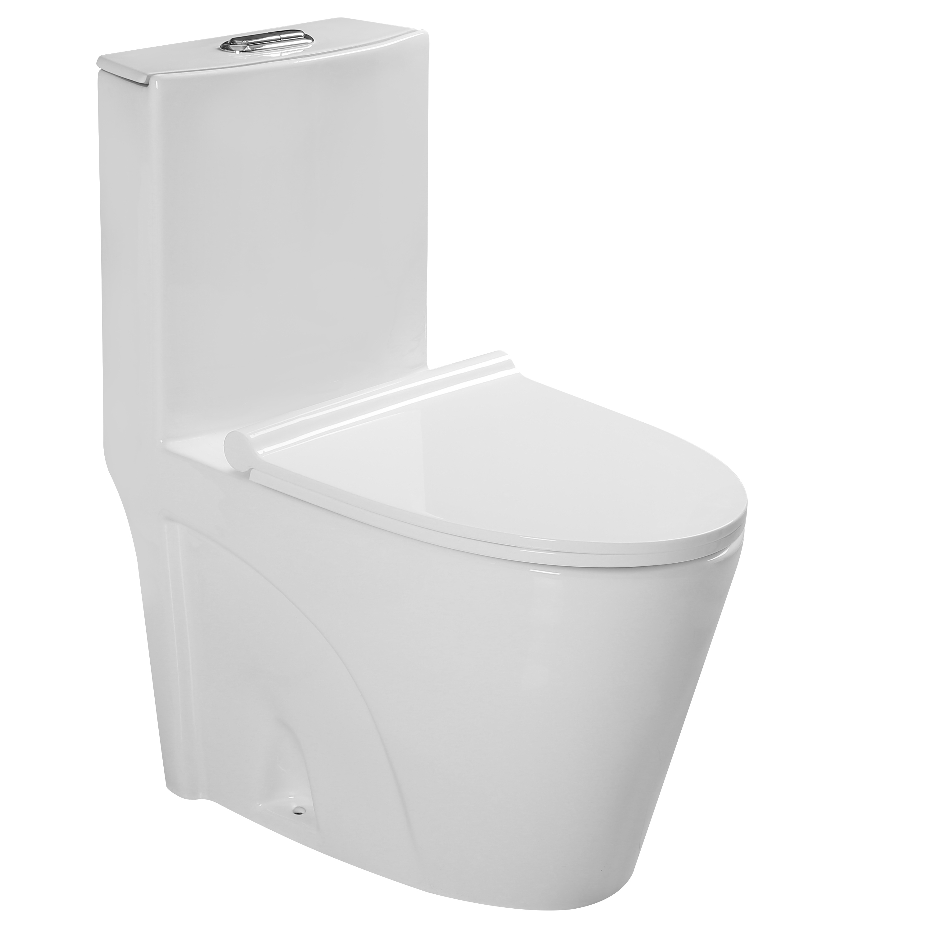 

Унитаз-моноблок SantiLine SL-5012 безободковый, с микролифтом, Белый, SL-5012