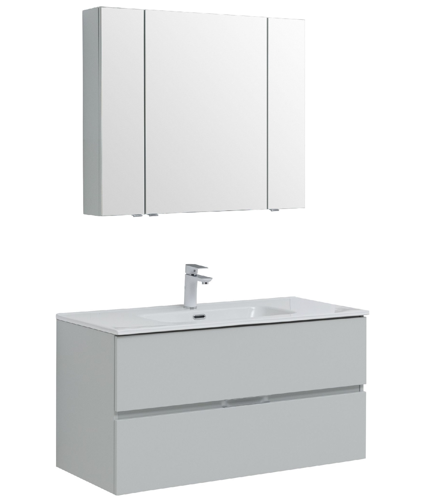 

Мебель для ванной Aquanet Алвита New 100 2 ящика, серая, Серый, Алвита New 100