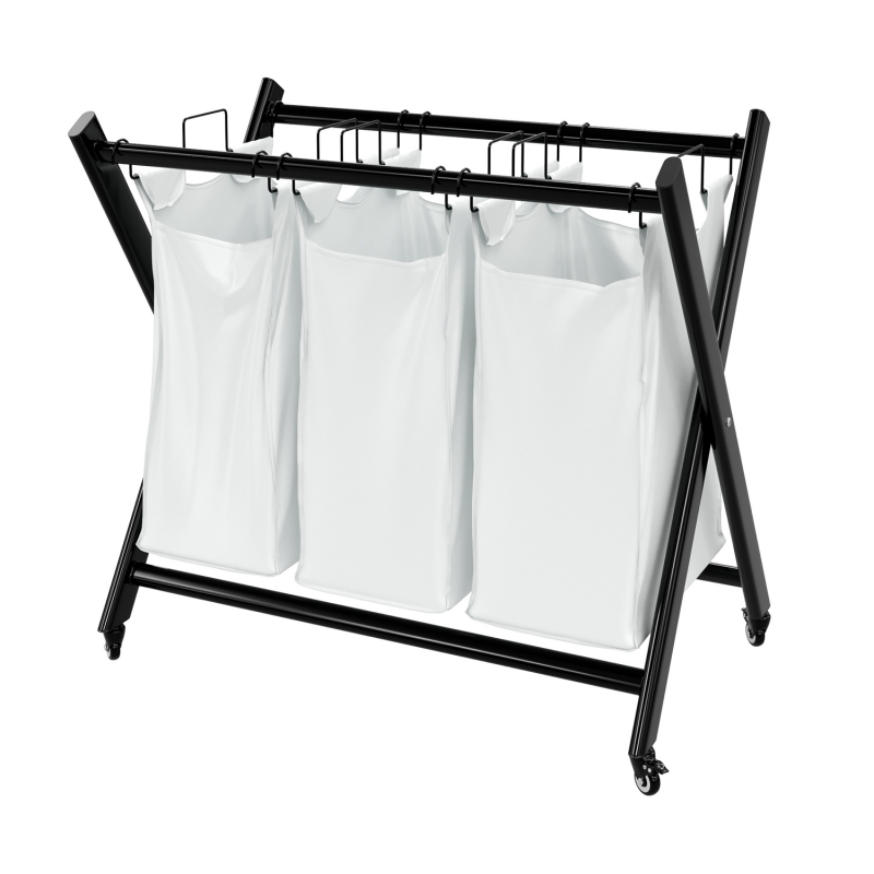 

Корзина для белья WasserKRAFT Naab WB-860-L белый/черный, Naab WB-106-L