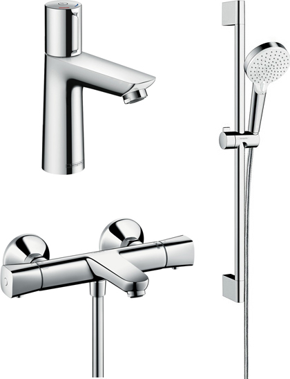 

Комплект для ванной Hansgrohe Термостат Ecostat Universal 13123000 для ванны с душем + Смеситель 71750000 для раковины + Душевой гарнитур 26532400, Хром, Ecostat universal 13123000