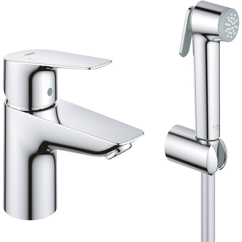 

Смеситель для раковины Grohe BauEdge 23757001 с гигиеническим душем, хром, BauEdge 23757001