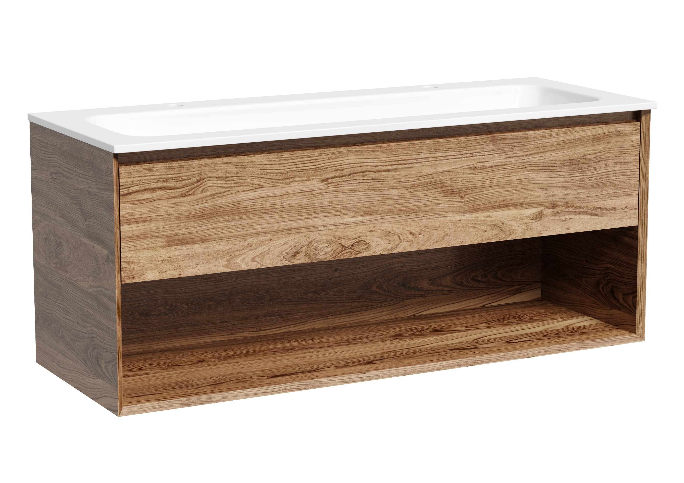 

Тумба с раковиной Sancos Marmi 1.0 120 подвесная, дуб чарльстон (раковина Element CN7016), MR1.0120ECH