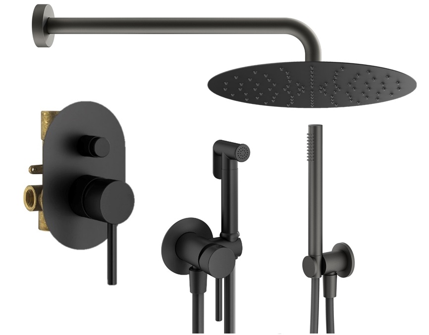 

Душевой комплект Plumberia Selection Ixo KITZXO15NO черный матовый, KITZXO15NO