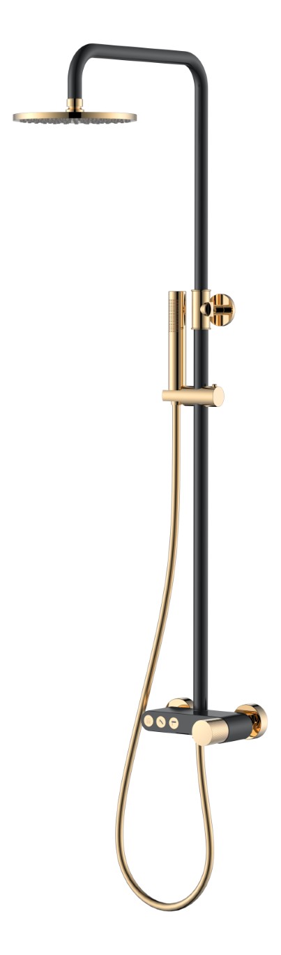 

Душевая стойка Boheme Stick 128-BG.2 черная, золото touch, Черный, Stick 128-BG.2
