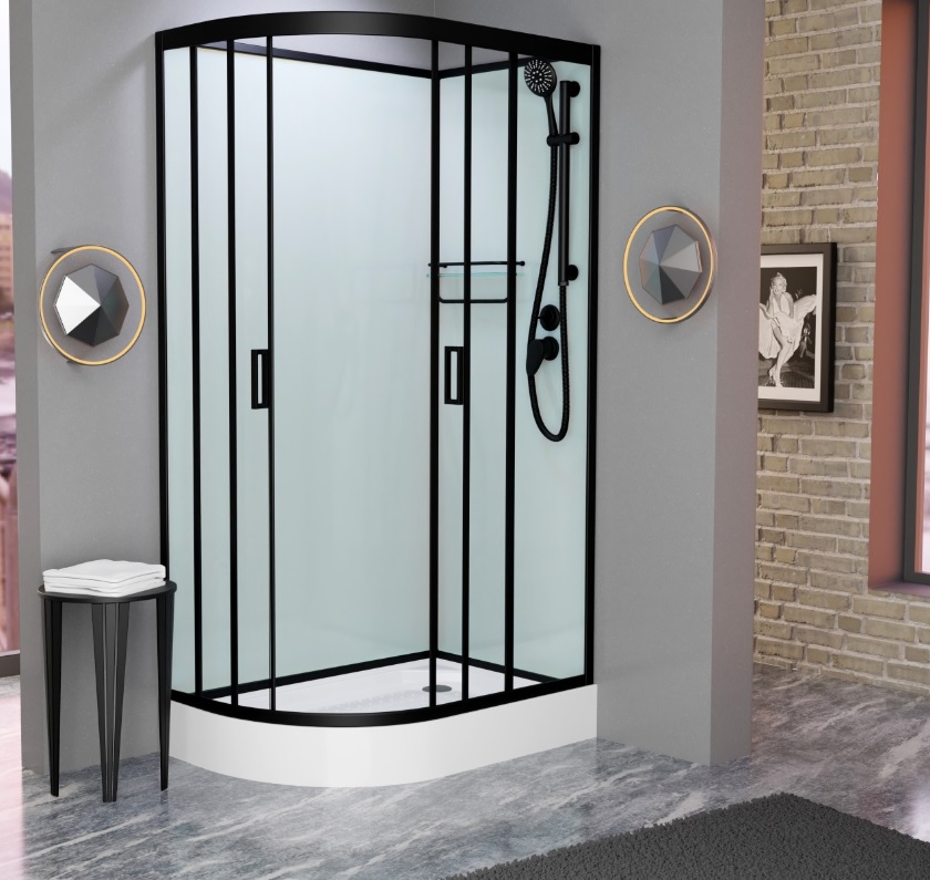 

Душевая кабина Frank F418R М Black матовое стекло, без крыши, F418R М Black
