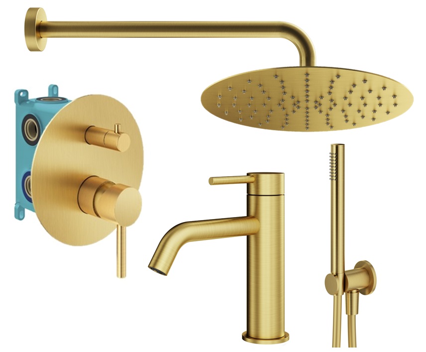 

Душевой комплект Plumberia Selection Ixo KITXO18OB53 золото брашированное, Золотой, KITXO18OB53