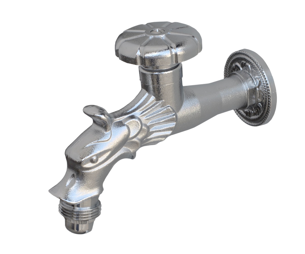 

Кран Bronze de Luxe 21601 сливной 1/2", Серебро, 21601