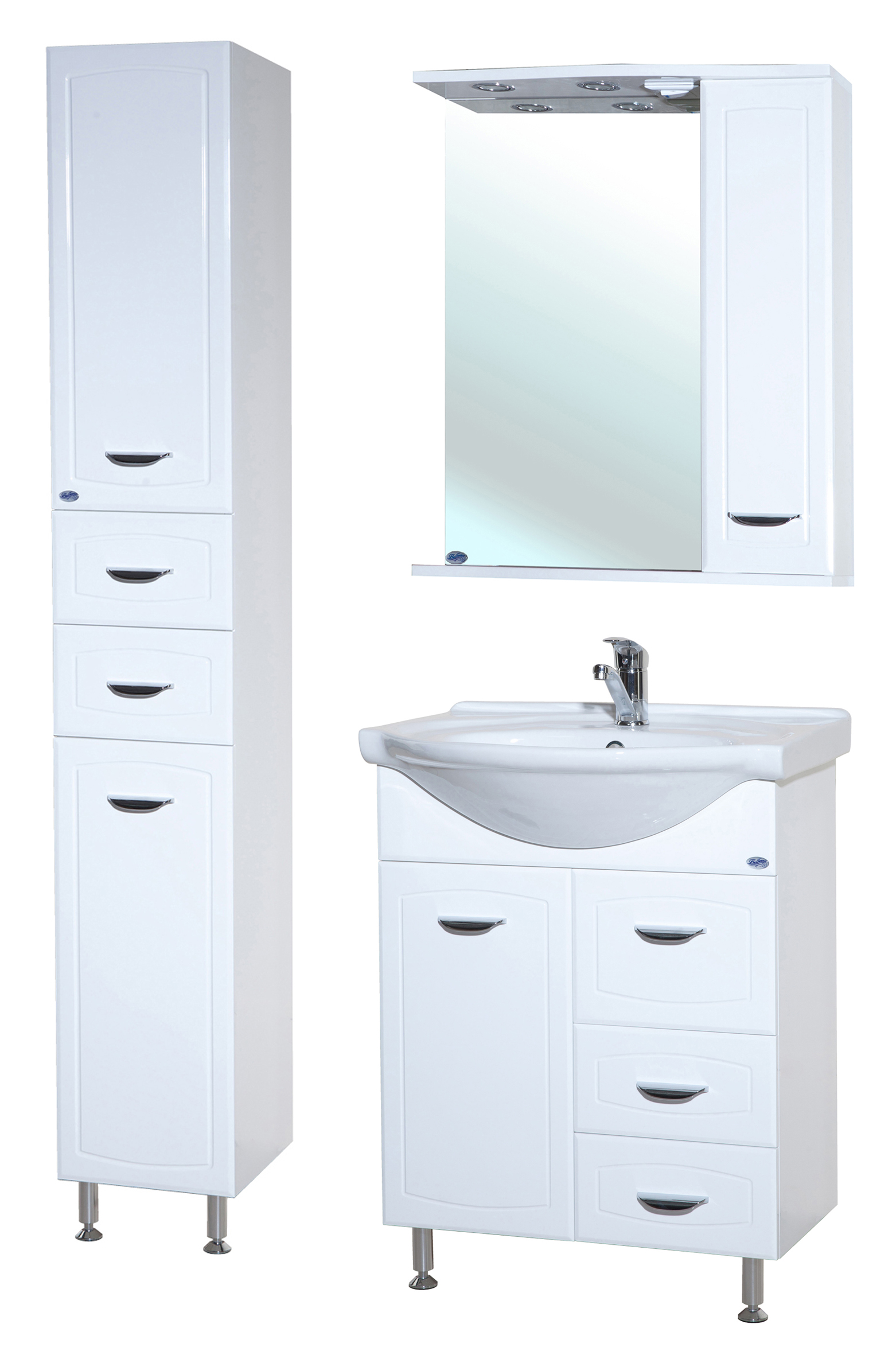 

Мебель для ванной Bellezza Классик 65 с 2 ящиками, Белый, Классик 65