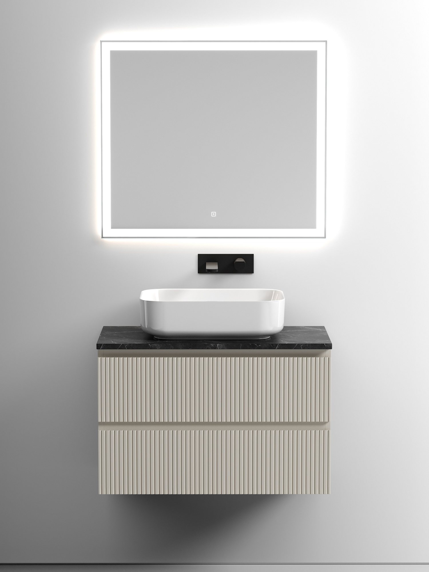 

Мебель для ванной Sancos Snob T 80 подвесная, столешница black sky, Beige Soft (без отверстия под смеситель), Бежевый, Snob T SNT80CE
