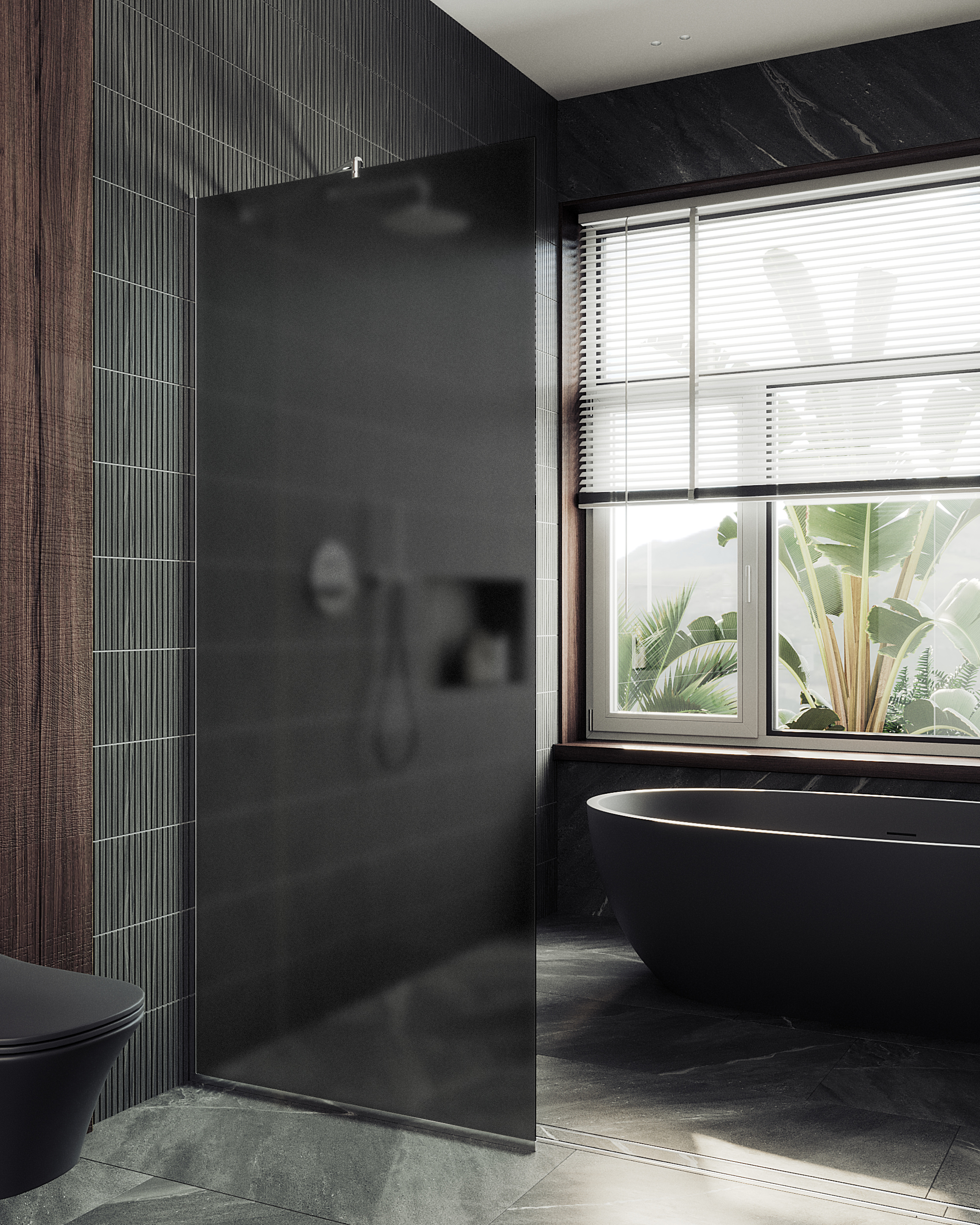 

Душевая перегородка Maybah Glass MGD-682-5у 109х195 см, профиль хром матовый, стекло графит матовый, MGD-682-5у