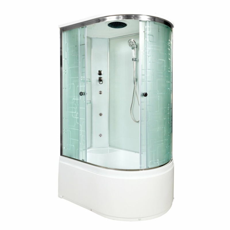 

Душевая кабина AvaCan EM4512LGM, 120х80х220 см, стекло с узором, профиль хром, EM4512LGM