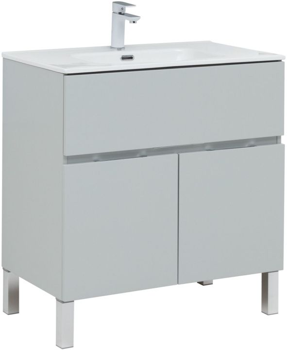 

Тумба с раковиной Aquanet Алвита New 80 1 ящик, 2 дверцы, серая, Серый, Алвита New 80