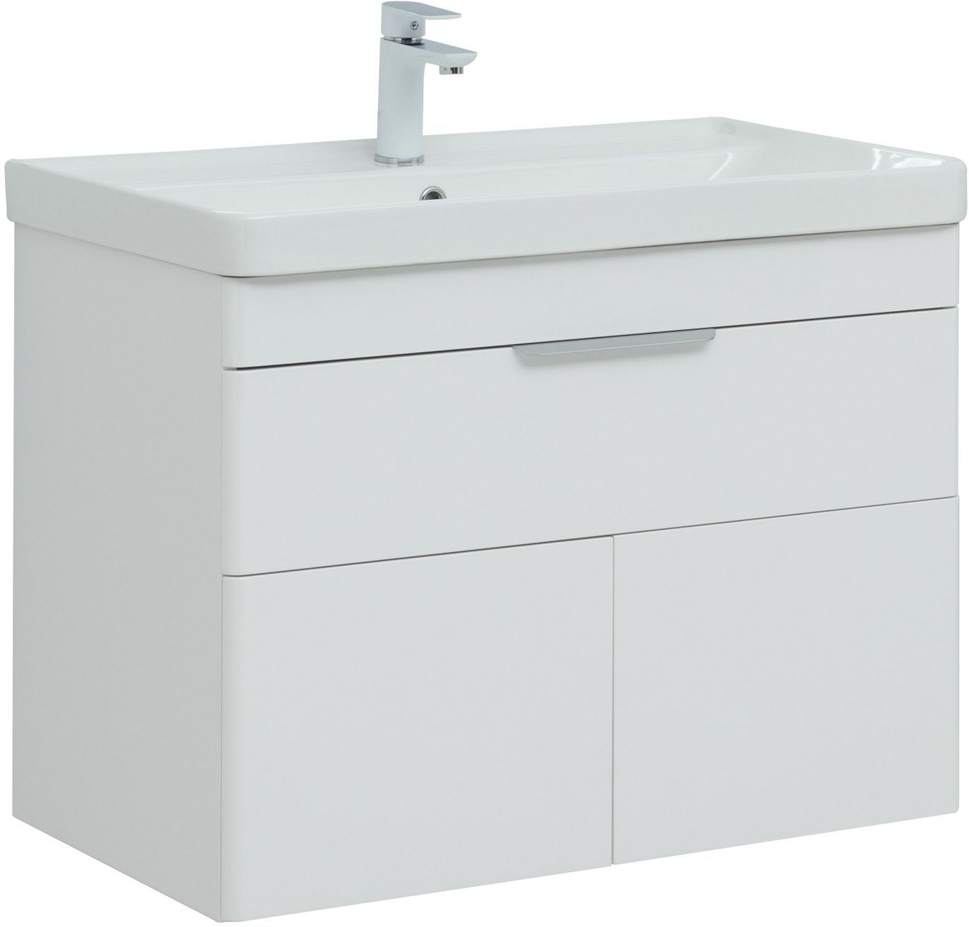 

Тумба с раковиной Aquanet Ирис new 81,5 белый глянец, 1 ящик, 2 дверцы, Ирис new 81,5