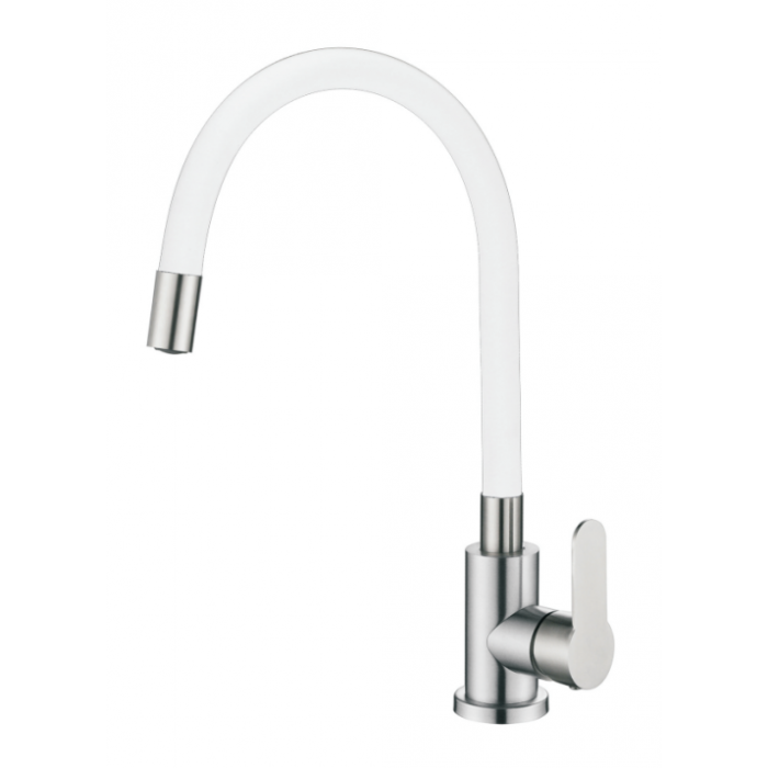 

Смеситель для кухни Oute T40193B с гибким изливом, белый, T40193B