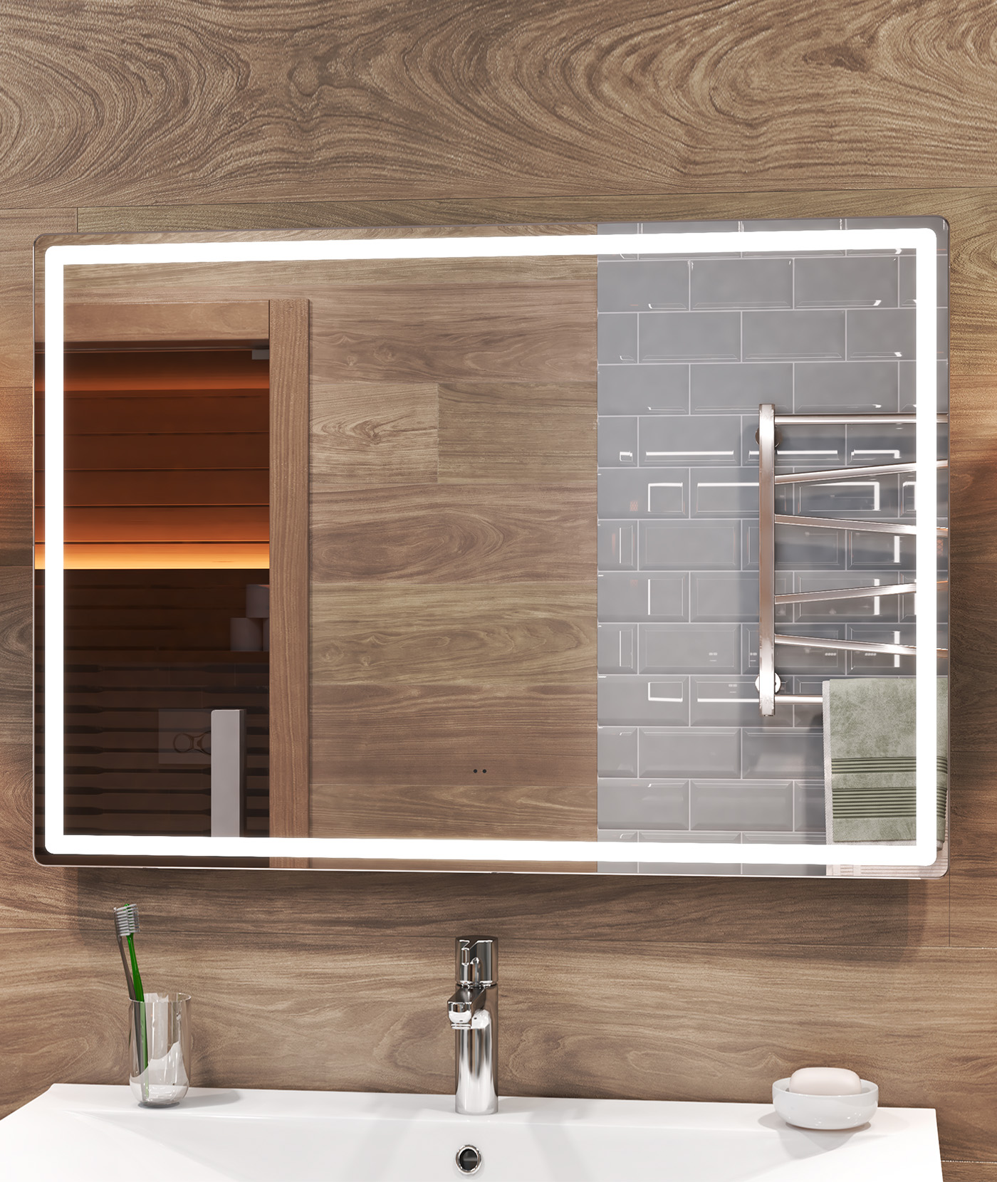 

Зеркало Vigo Geometry Comfort 120 с подсветкой, бесконтактное включение (на взмах), функция антизапотевания, Geometry Comfort 120 066