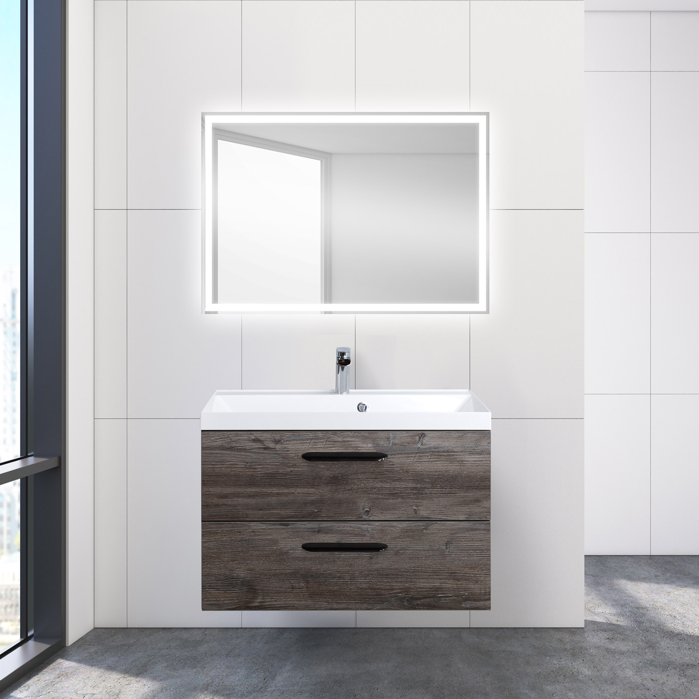 

Мебель для ванной BelBagno Aurora 80 pino pasadena, Темное дерево, Aurora 80