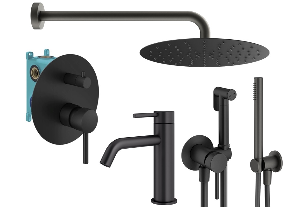 

Душевой комплект Plumberia Selection Ixo KITZXO18NO53 черный матовый, KITZXO18NO53