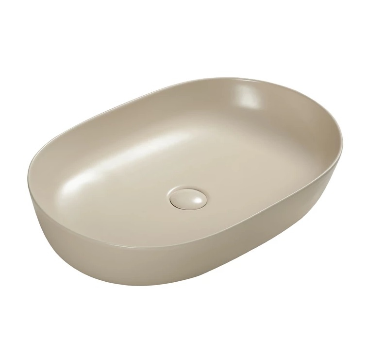 

Раковина SantiLine SL-1017BG накладная 60х40 бежевая матовая, Бежевый, SL-1017BG