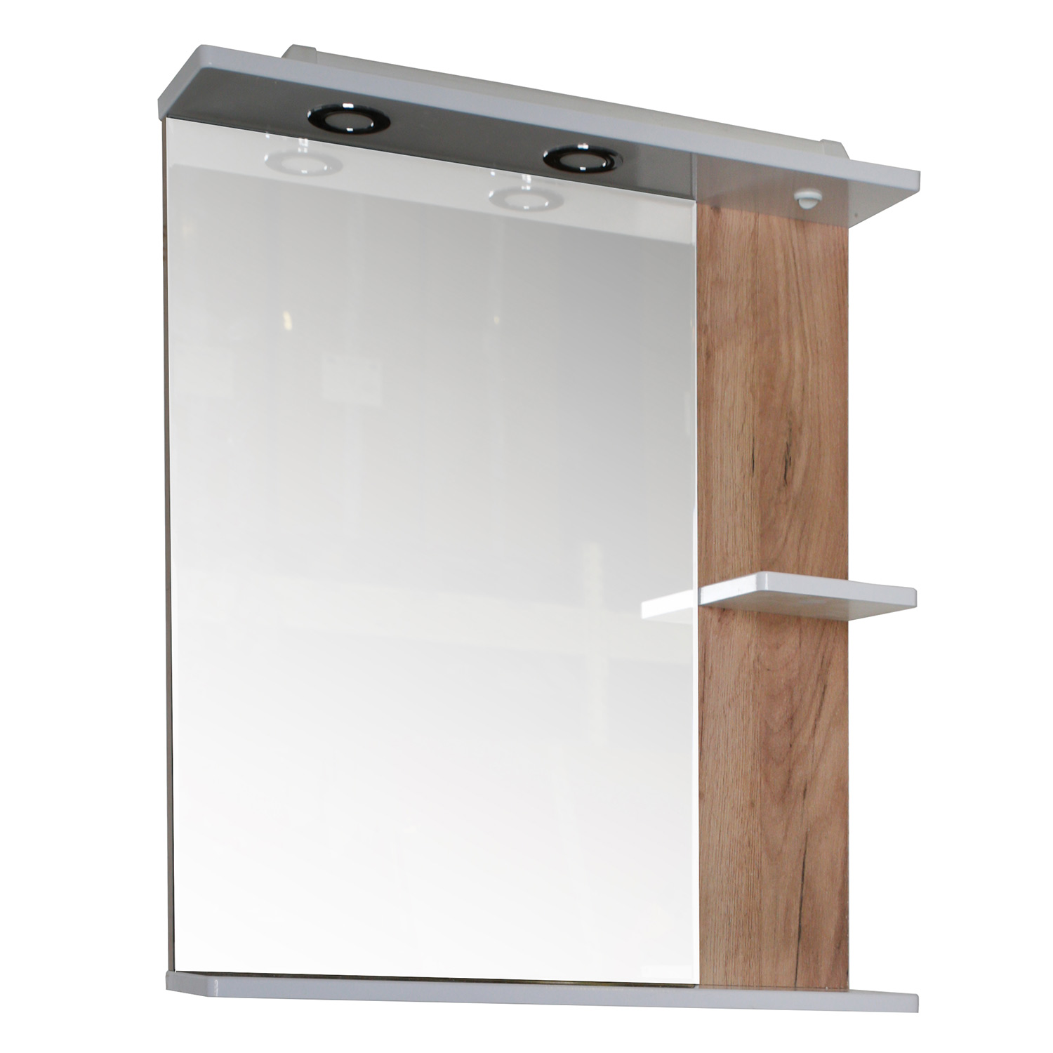 

Зеркало ASB-Mebel Альпина 70 с подсветкой, белое/дуб золотой, Белый/дуб, 70