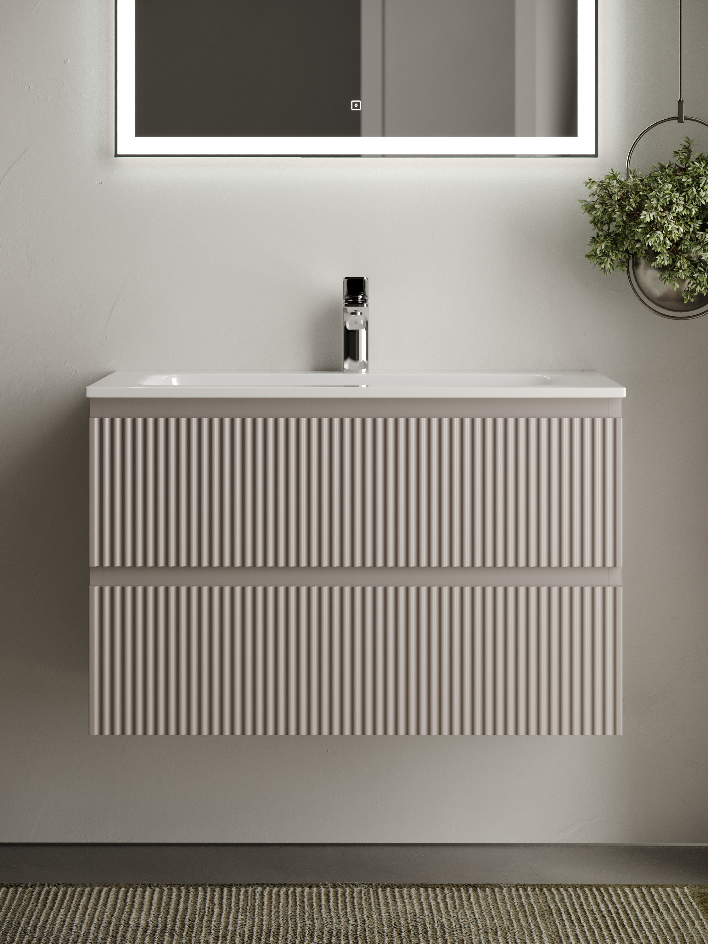 

Тумба с раковиной Sancos Snob R 80 SNR80SM 2 ящика, Doha Soft, Темно-серый, Snob R 80