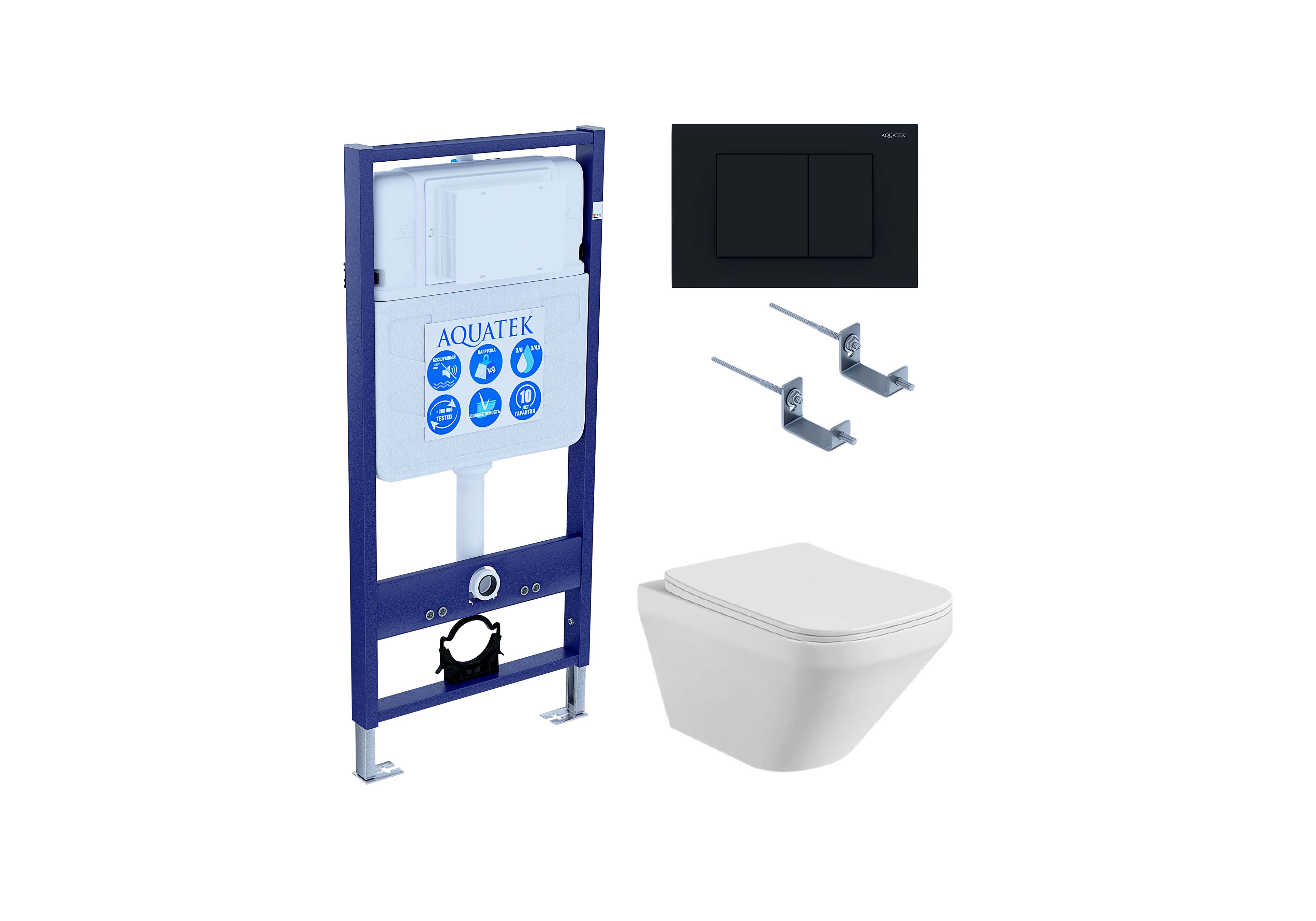 

Комплект инсталляция Aquatek Standart INS-0000012 + унитаз Лира AQ1155-00 + кнопка KDI-0000012 + комплект креплений, Белый, SET AQUATEK ЛИРА-012 4в1