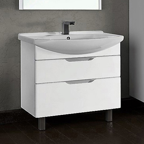 

Тумба с раковиной Dreja.Eco Laguna Plus 105 белая, Белый, Laguna Plus 105