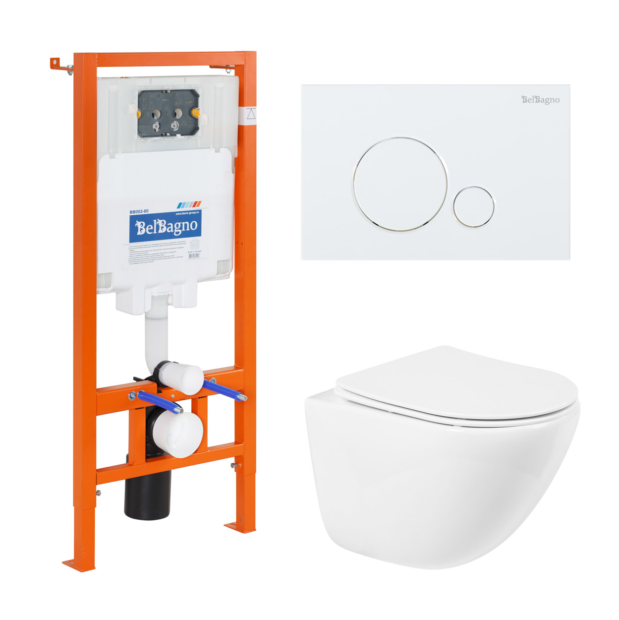 

Комплект BelBagno Amanda 4 в 1 унитаз BB051CHR + сиденье BB051SC + система инсталляции BB002-80 + кнопка смыва BB014-SR-BIANCO, Белый, Amanda