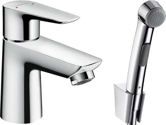 

Смеситель Hansgrohe Talis E 71729000 для раковины с гигиеническим душем, с донным клапаном Push-Open, Хром, Talis E 71729000