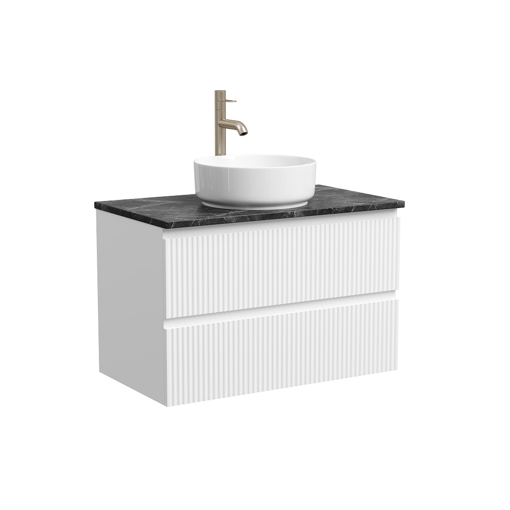 

Тумба со столешницей Sancos Snob R 80 подвесная, столешница black sky, Bianco (с отверстием под смеситель), Белый, Snob R SNR80W
