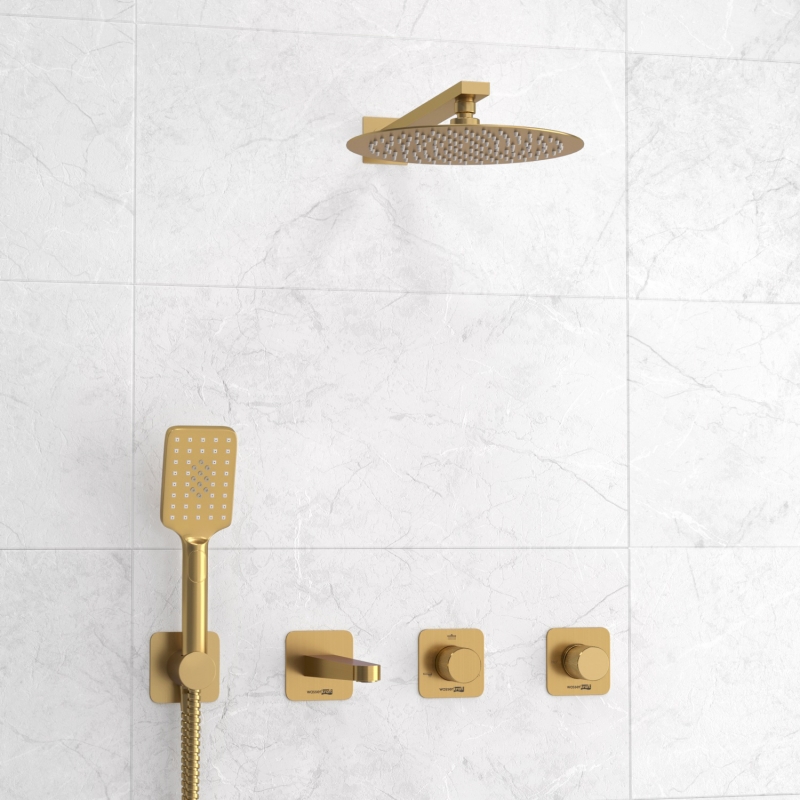 

Душевой комплект WasserKRAFT Schunter A8251.307.308.180.259.285.194.201 золото матовое, Золотой, A8251.307.308.180.259.285.194.201