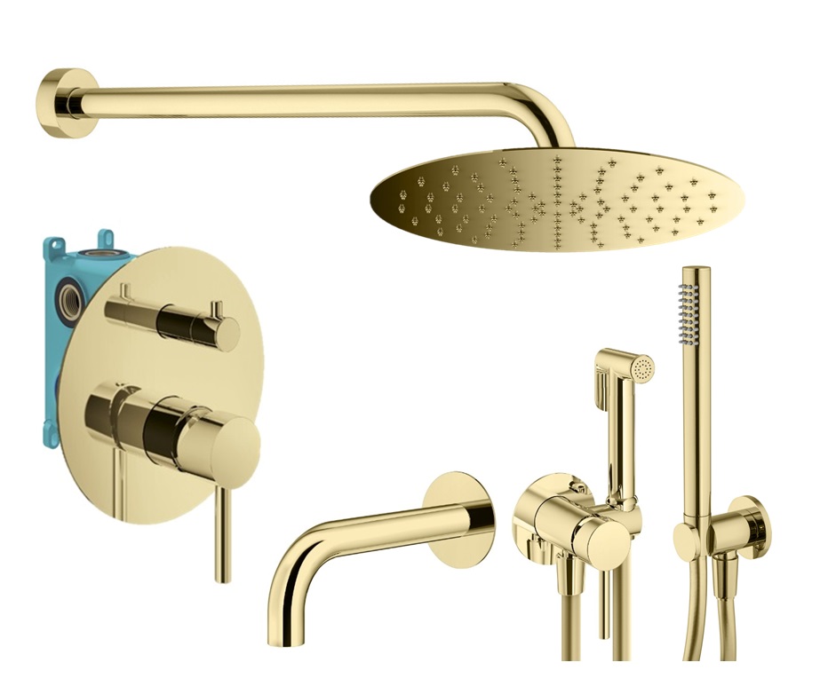

Душевой комплект Plumberia Selection Ixo KITZXO19OR60 золото 24к, Золотой, KITZXO19OR60