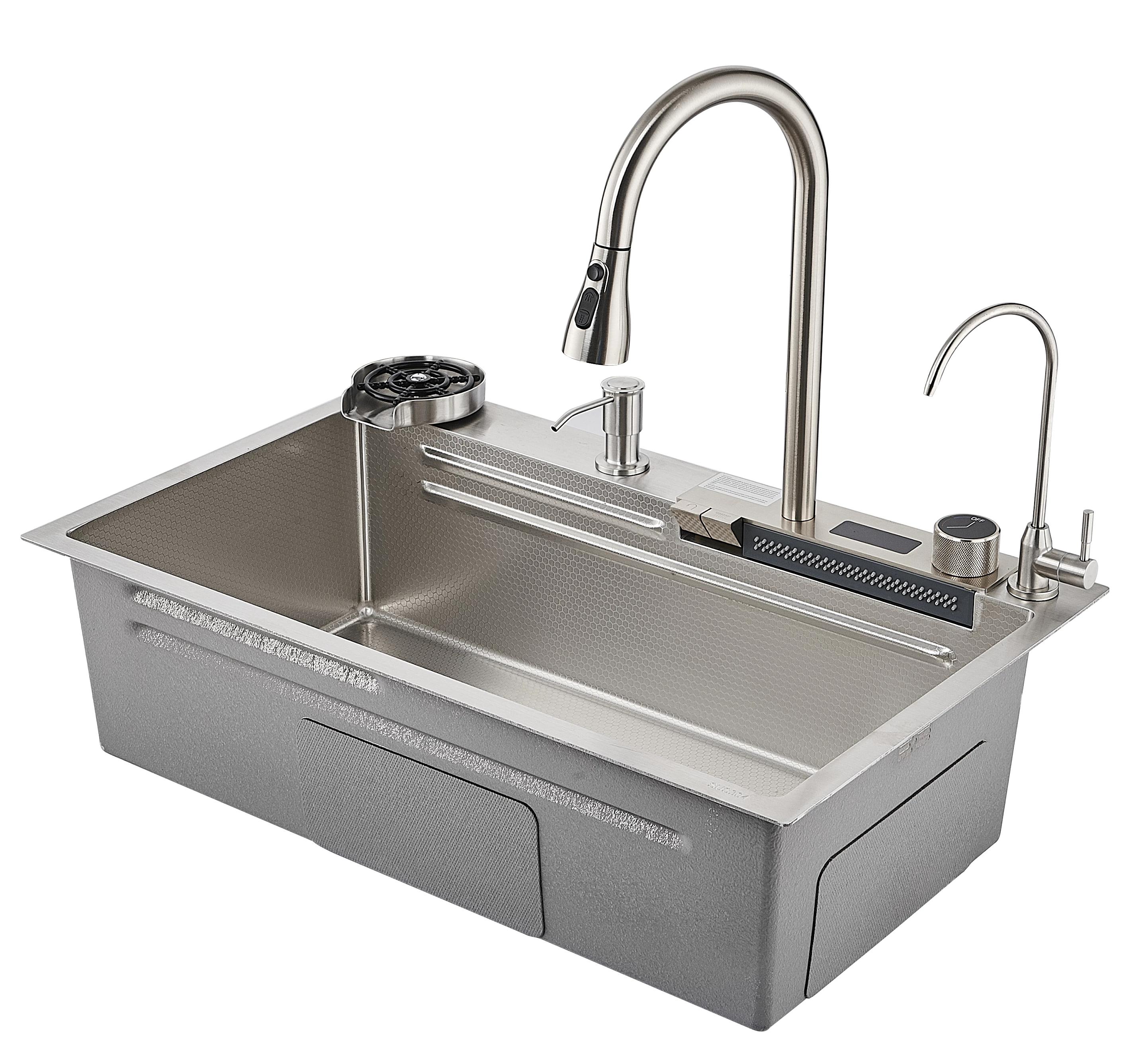 

Мойка кухонная Savol S-SC002L многофункциональная, с водопадом, сатин, S-SC002L