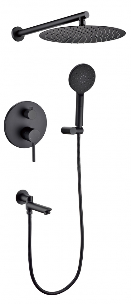 

Душевой комплект Grocenberg Shower GB5001BL черный матовый