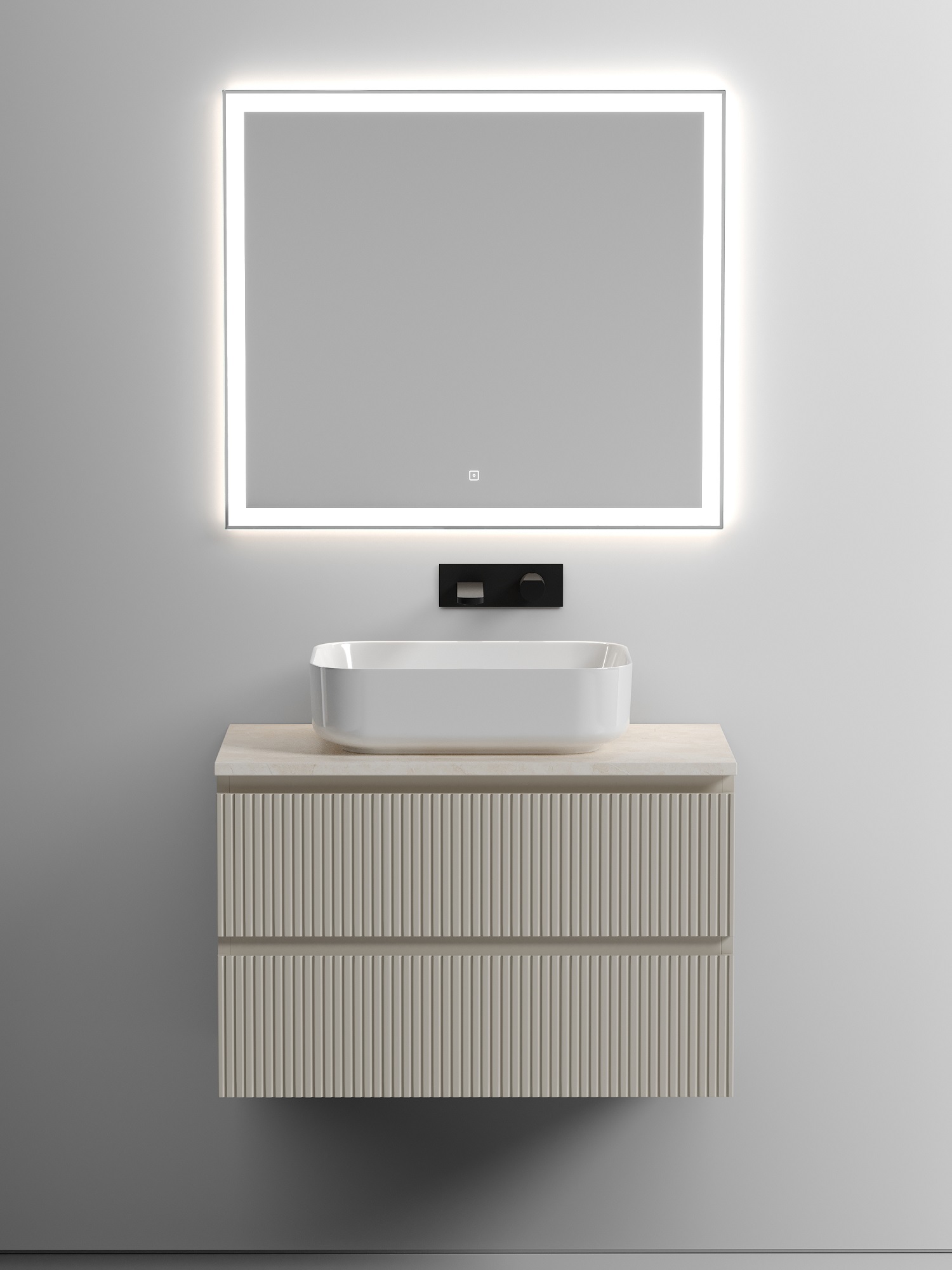 

Мебель для ванной Sancos Snob T 80 подвесная, столешница kreman, Beige Soft (без отверстия под смеситель), Бежевый, Snob T SNT80CE