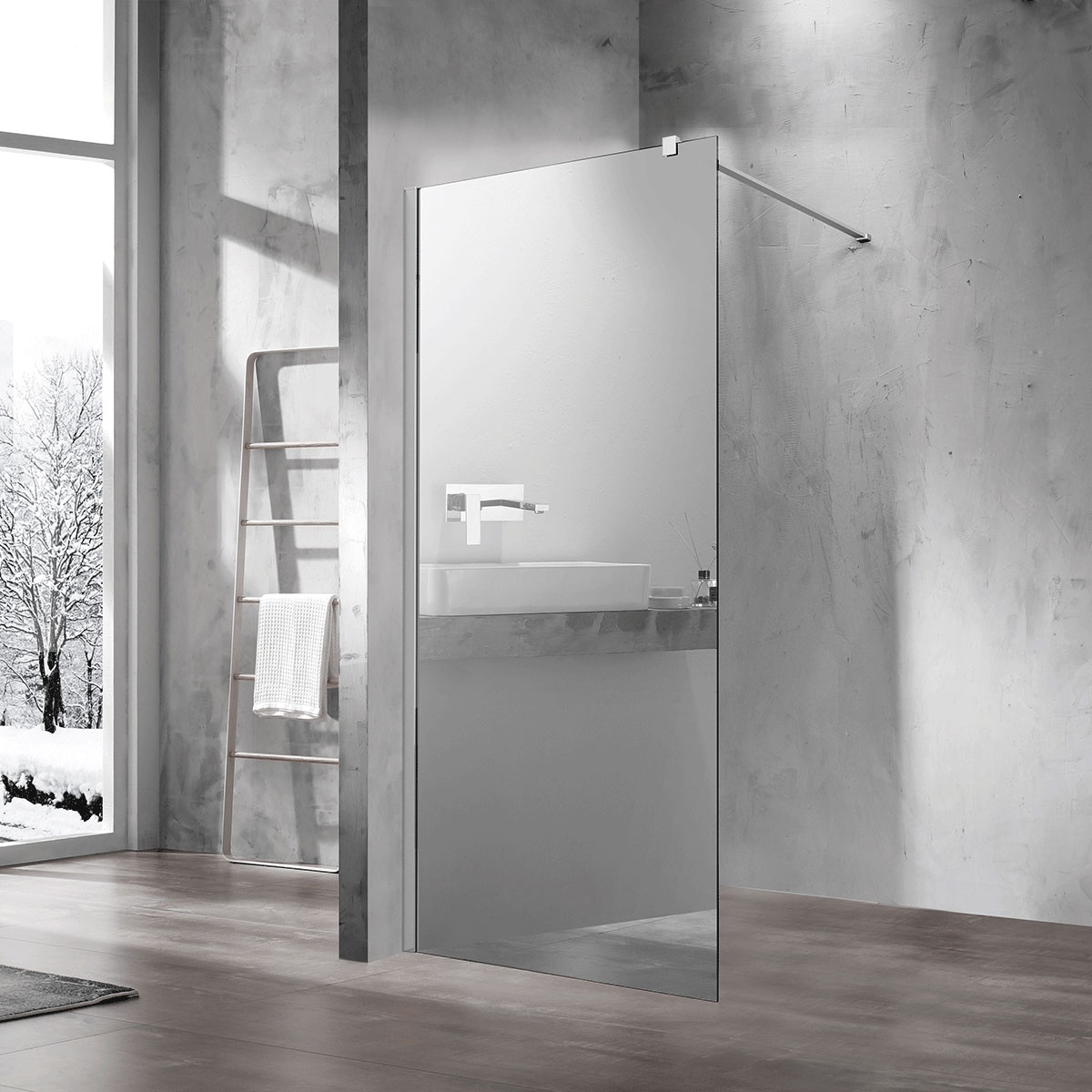 

Душевая перегородка Vincea Walk-In VSW-1H100MR, 100х200, хром, стекло зеркальное, VSW-1H100MR