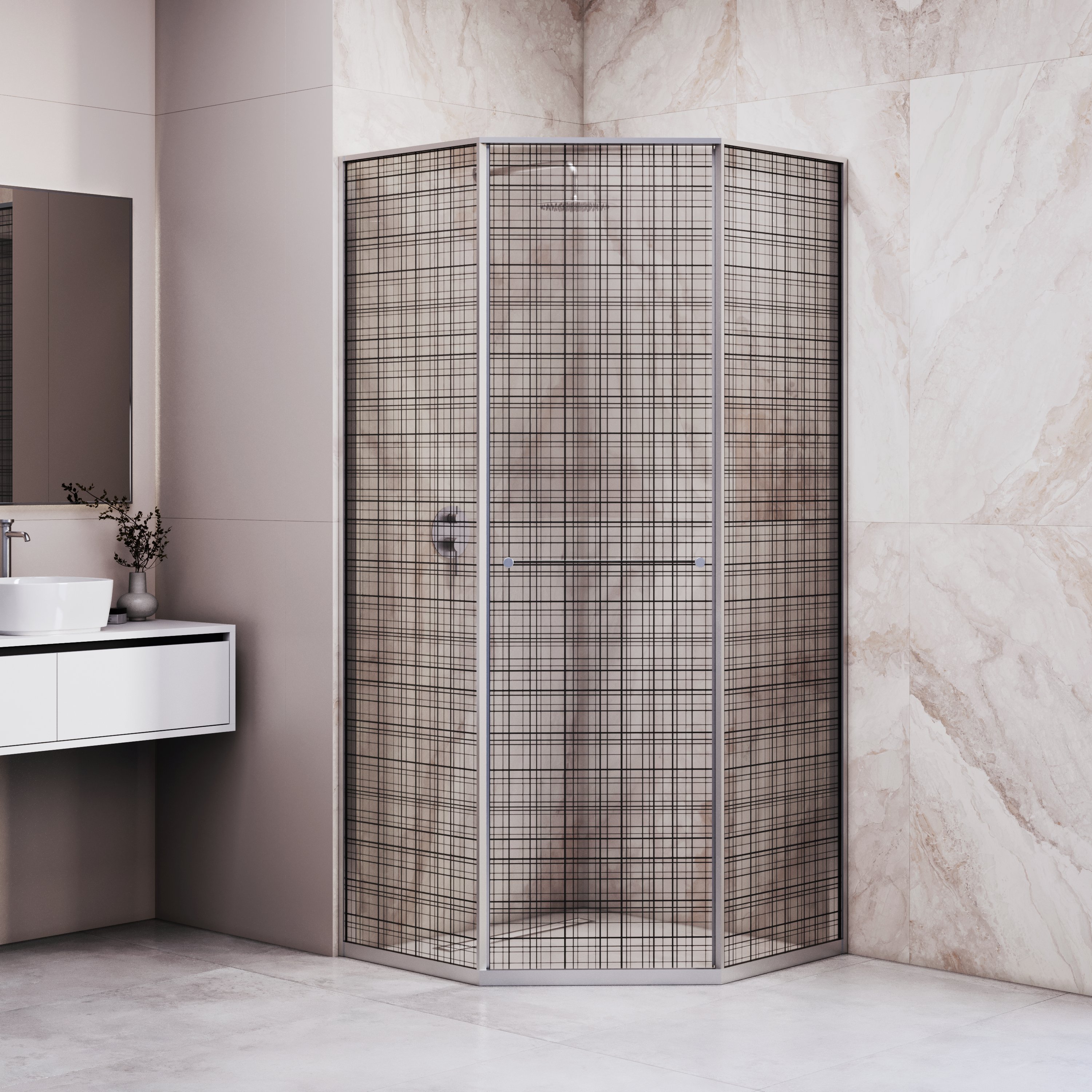 

Душевой уголок RGW SV-82 "L" 80х120х200 см, профиль хром, стекло черная вуаль, SV-82 "L"