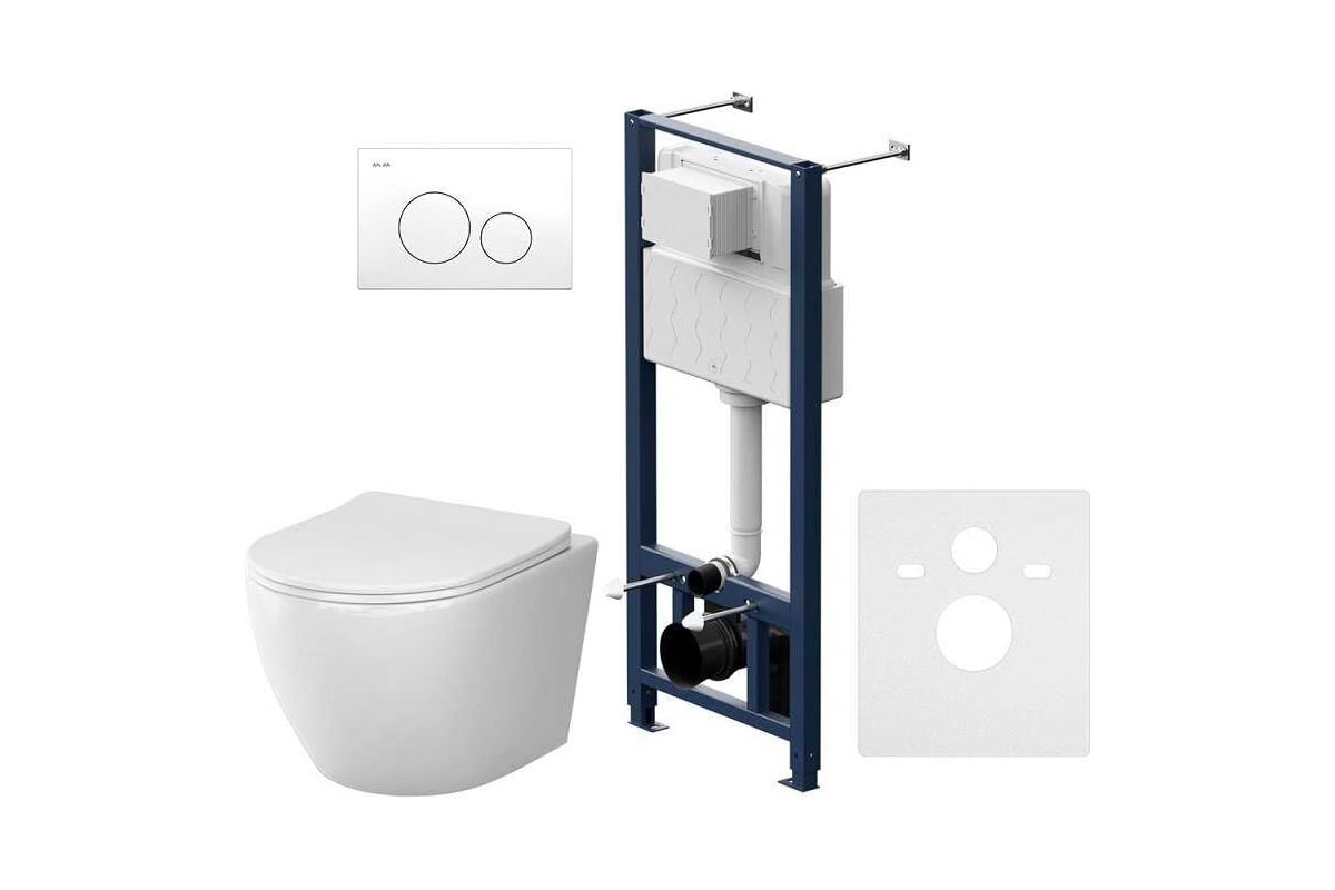 

Комплект Am.Pm Like IS49001.801900 подвесной унитаз + инсталляция + кнопка смыва, Белый, IS49001.801900