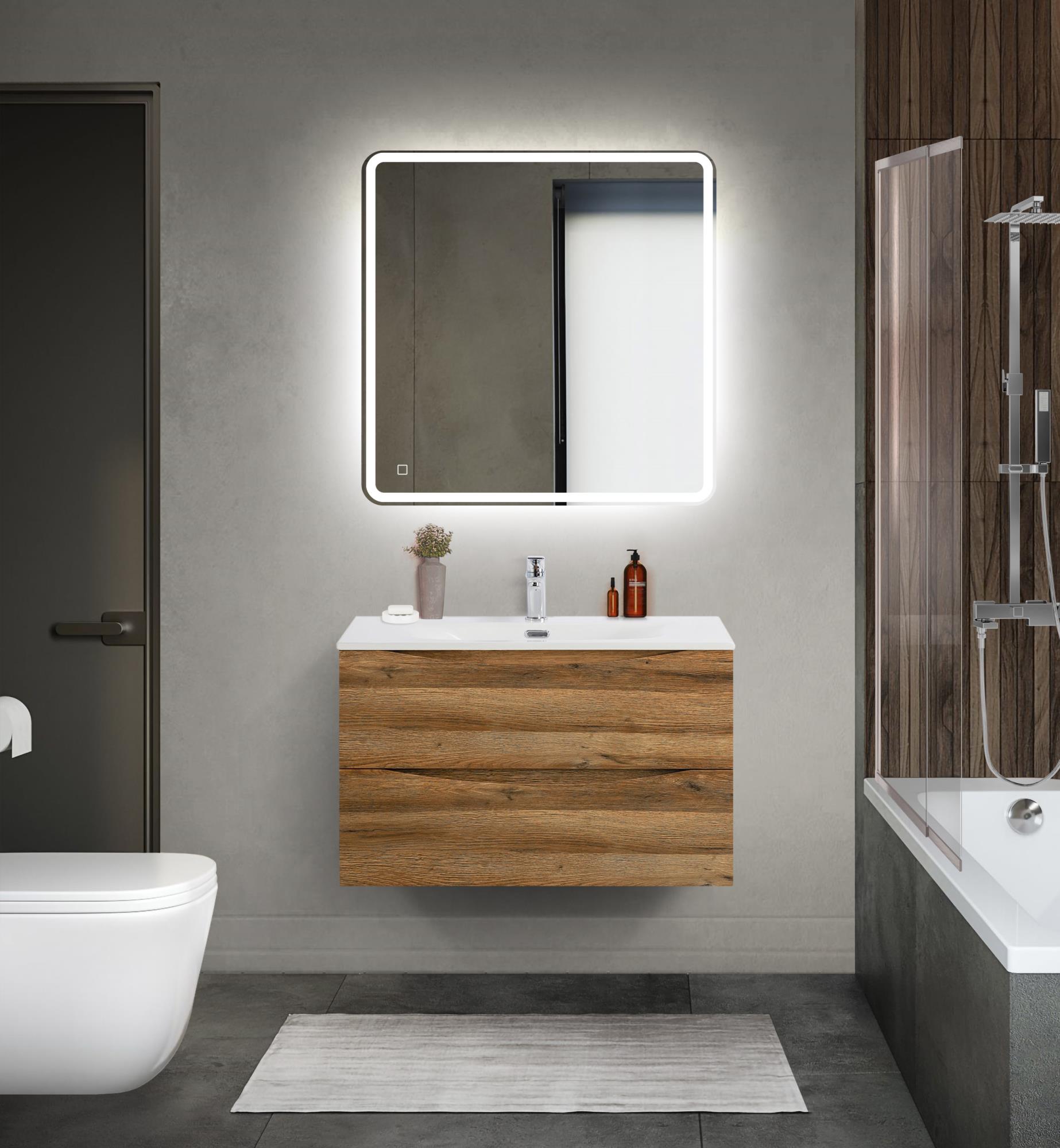 

Мебель для ванной BelBagno Marino-Cer-Mini 80 подвесная, 2 ящика, Rovere Rustico, Дерево, MARINO-CER-MINI-800-2C-SO-RR-P
