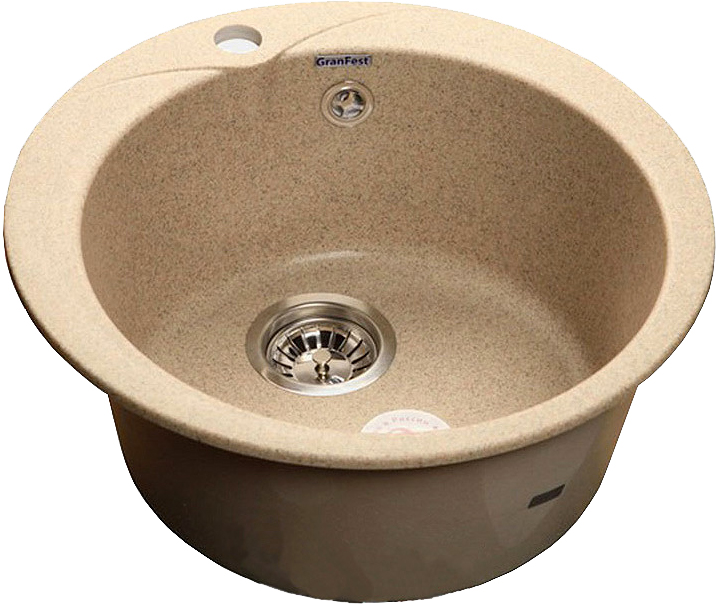 

Мойка кухонная GranFest Rondo R-480 песочный, Бежевый, R-480 песочный