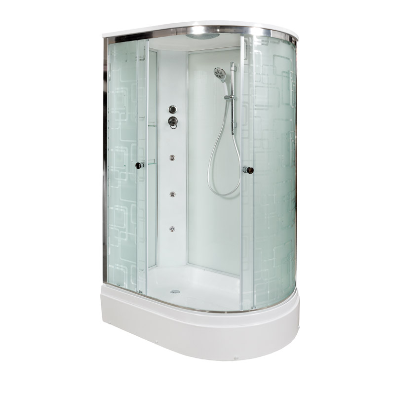 

Душевая кабина AvaCan EM2712LGM, 120х80х220 см, стекло с узором, профиль хром, EM2712LGM