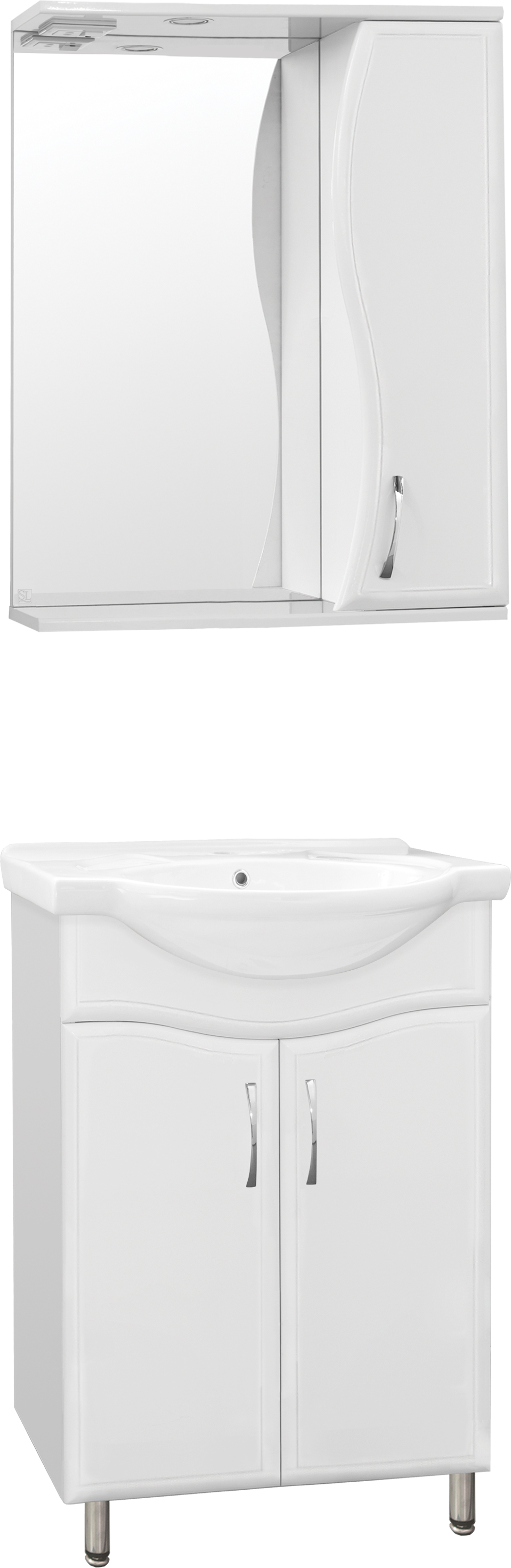 

Мебель для ванной Style Line Эко Волна №9 60 белая, Белый, Эко Волна №9 60