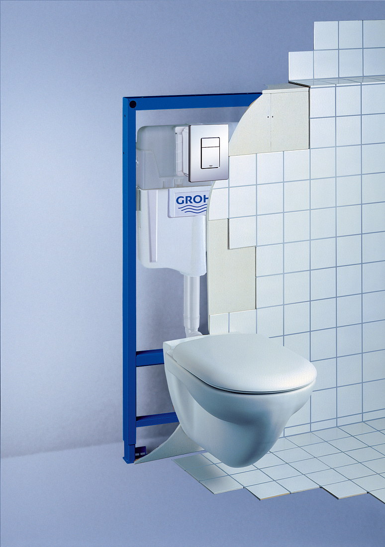 Инсталляция для подвесного унитаза Grohe Rapid SL 38772001 с клавишей смыва хром